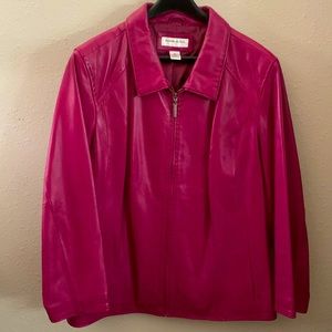 Preston & York Lamb Leather Magenta Jacket - nwot - Size 3X